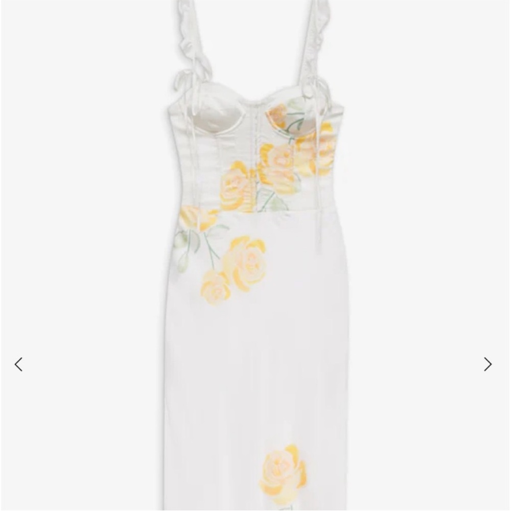 For Love & Lemons White Maxi Dress with Yellow Floral Print - Picture 4 of 6